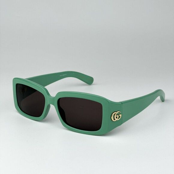 NEW Gucci GG1403S 004 Sage Green Gray Unisex Rectangle Sunglasses GG 1403S - Picture 1 of 11